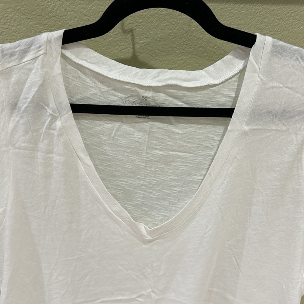 NWT Caslon Nordstrom V-Neck Slub Muscle Tank XXL White - Picture 3 of 8